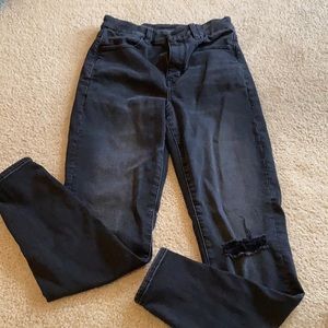 Black distressed jeans barely worn
